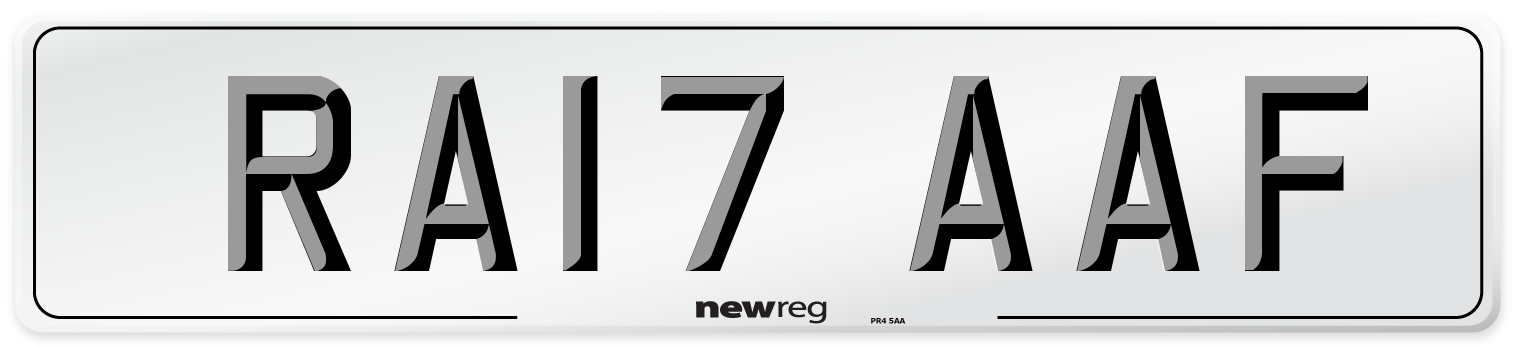 RA17 AAF Number Plate from New Reg